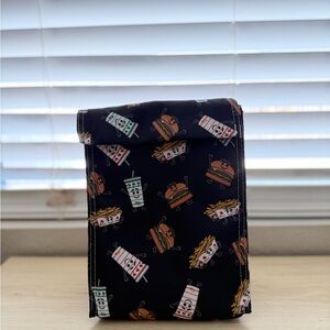 Black Patterned Insulated Lunch Bag